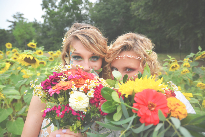 Same Sex Sunflower Field Wedding - Brooke + Cheyenne Elopement Picnic - Six Hearts Photography 47